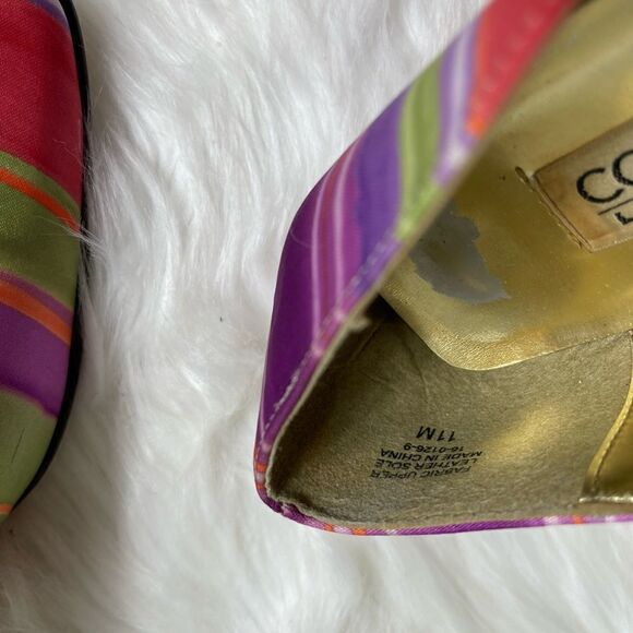 Coup D’etat Multi color 3” slip on fabric shoes square toe size11M - Picture 4 of 11